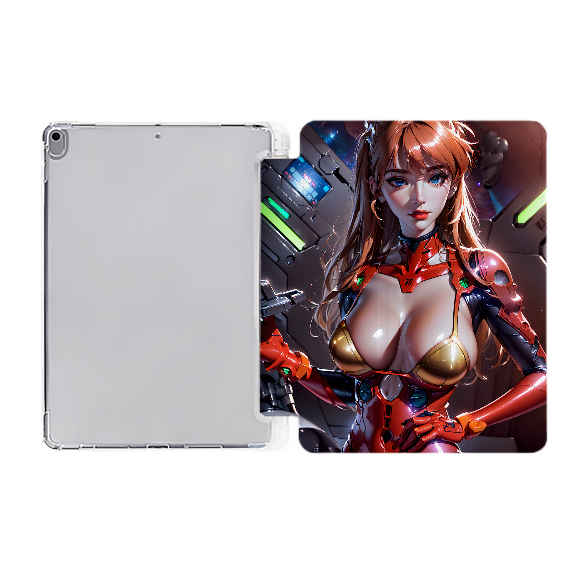 （画像用） EVA 新世紀エヴァンゲリオン IPad ケース ペン収納付き 三つ折りスタンド PUレザー×シリコン 対応機種9.5/10.5/10.9インチ